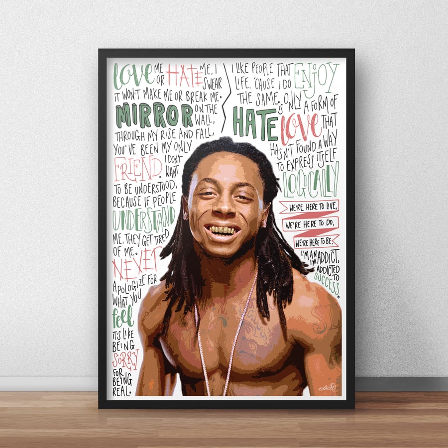 Lil Wayne INSPIRED Poster, Print with Quotes, Lyrics