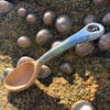 Fossil Spoon with Ammonite & Seascape Design