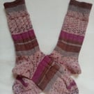 Knitted Ribbed Wool Socks Size 8 to 9