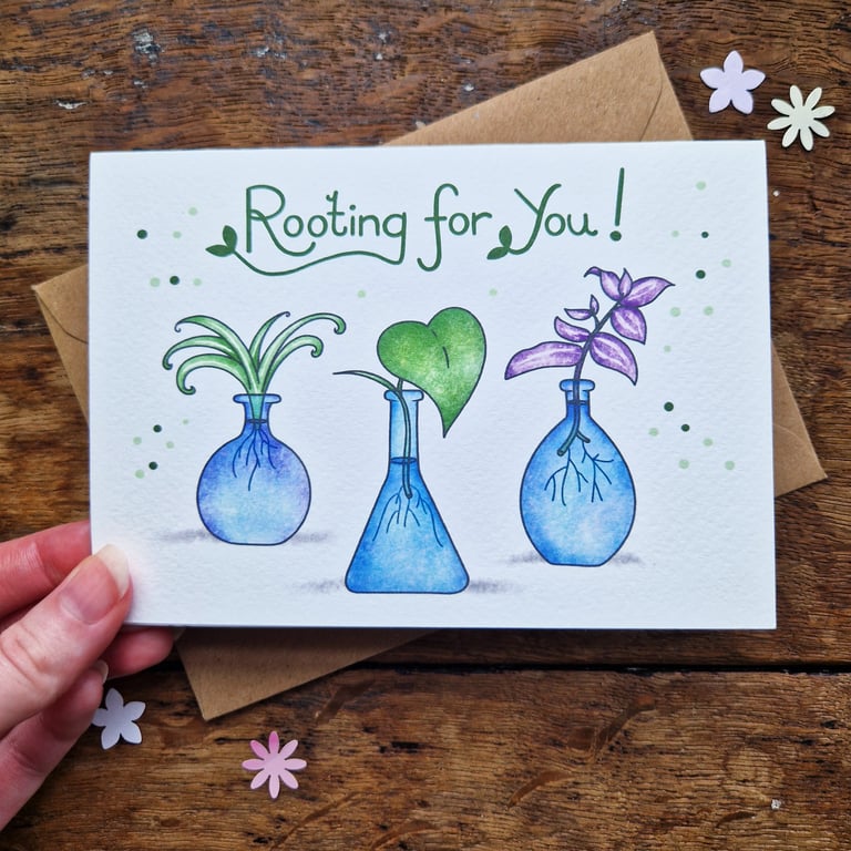 CongratulationsCard, Good Luck Card, Rooting For You Card, Plant Lovers Card