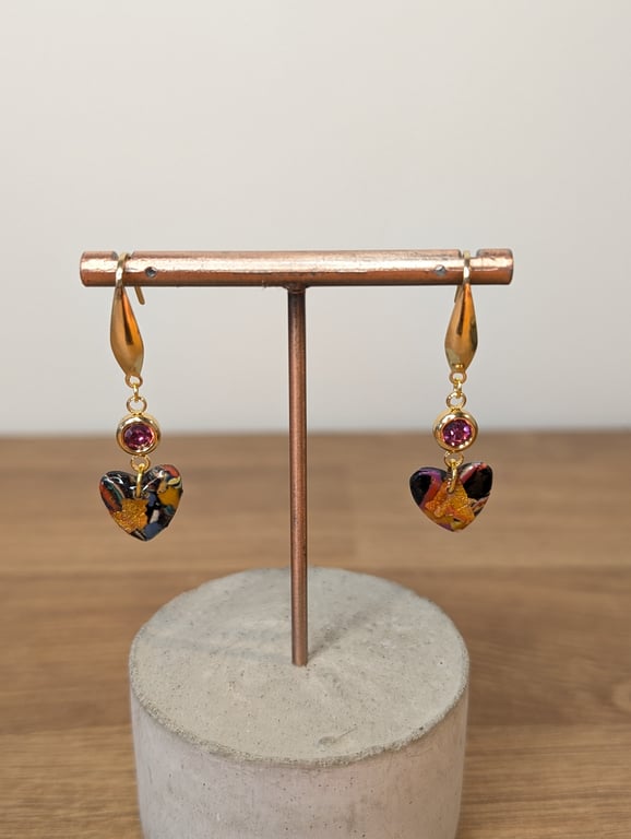 Summer bloom scrap heart dangles 1