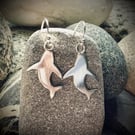 Silver shark earrings