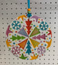 Handmade Ceramic Christmas Mandala Hanger, Bright Modern Hanging Decoration - Image 2