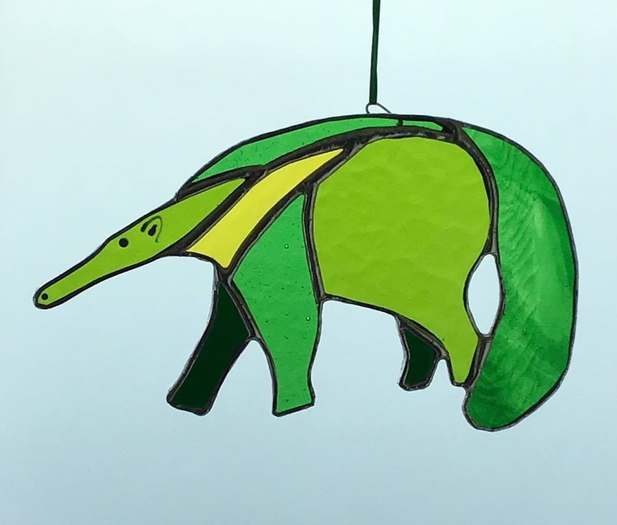 Stained Glass Anteater hanging