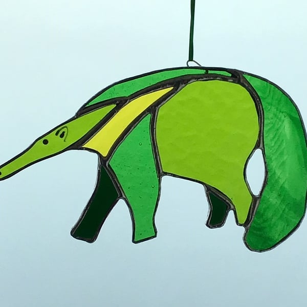 Stained Glass Anteater hanging