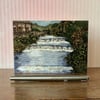 Embroidered Yorkshire Landscape with waterfall printed Card. 