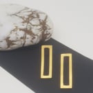 Nuria by Fedha - simple, minimalist, geometric studs in vermeil, gold on silver