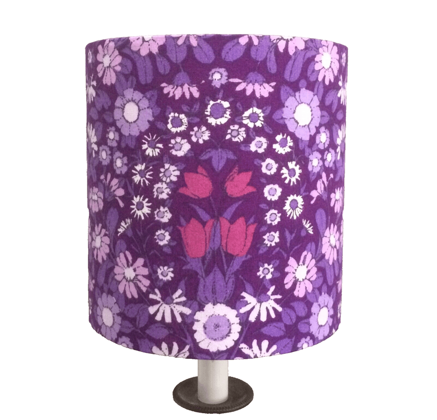 Purple Passion Floral Daisy Chain Pat Albeck  vintage fabric Lampshade option