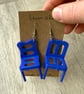 Blue Stacking Chair Earrings - Upcycled