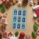 Nutcracker Stocking & Bauble Christmas Gift Tag Digital Printable PDF Sheet 