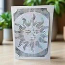 Signed Sun & Moon Handmade Original Art Greeting Card With Handmade Envelope