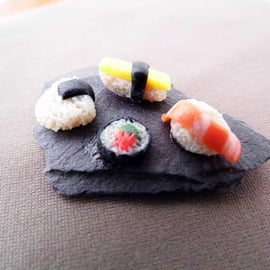 Miniature Sushi on Slate Board For Dolls House - Food