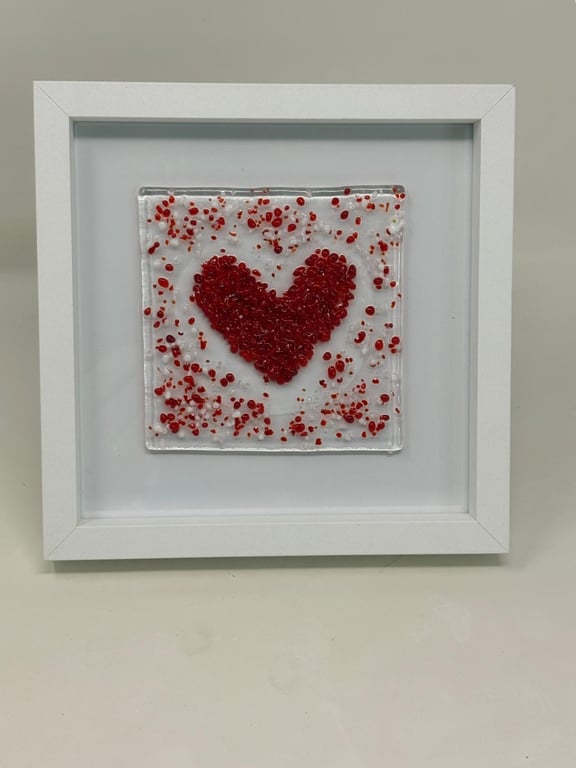 Framed Fused Glass Heart