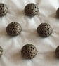 Virtual Yarns 10mm 16L Antique Brass Ornate ball Buttons x 9 to 60 Buttons - Image 2