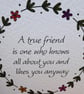 C6494    A true friend is one who knows...., Hammered Card, Coloured by hand, - Image 4