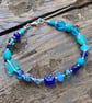 Blue Mix Beads & Sterling Silver Bracelet  - Image 10
