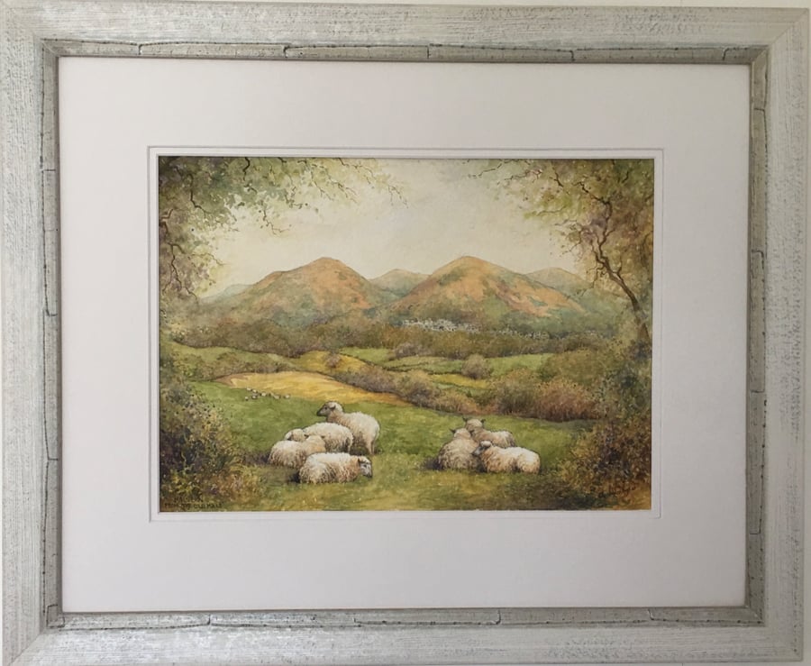 Malvern from the Old Hills . Original watercolour painting 