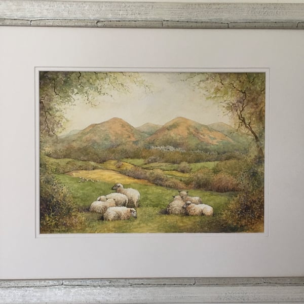 Malvern from the Old Hills . Original watercolour painting 