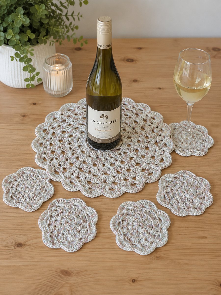 Mandala Doily Placemat & Coasters