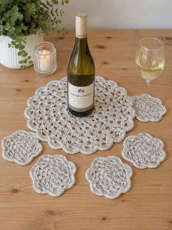 Mandala Doily Placemat & Coasters