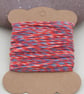 10m Soft Bright Red, Blue Cotton String - Image 1