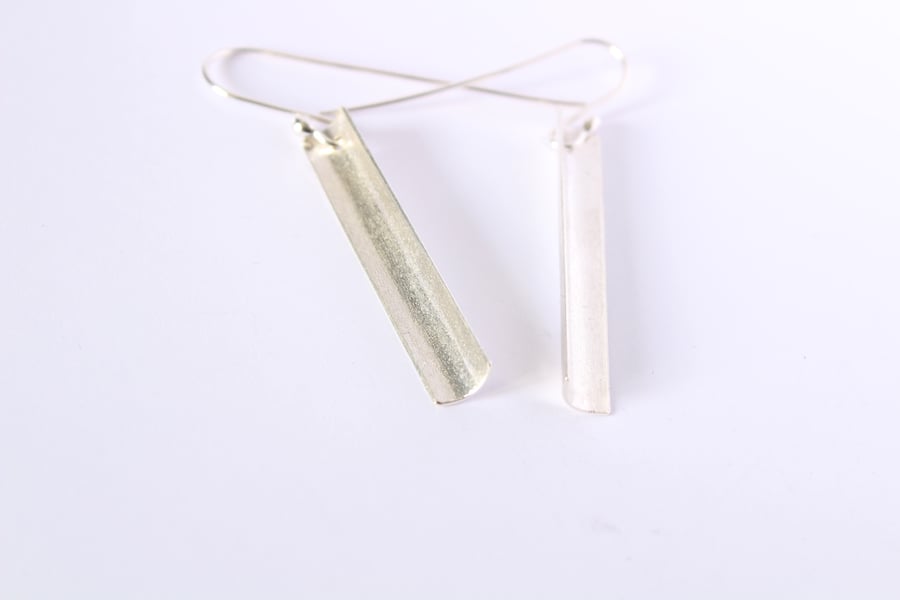 Unique sterling silver textured drop earrings 