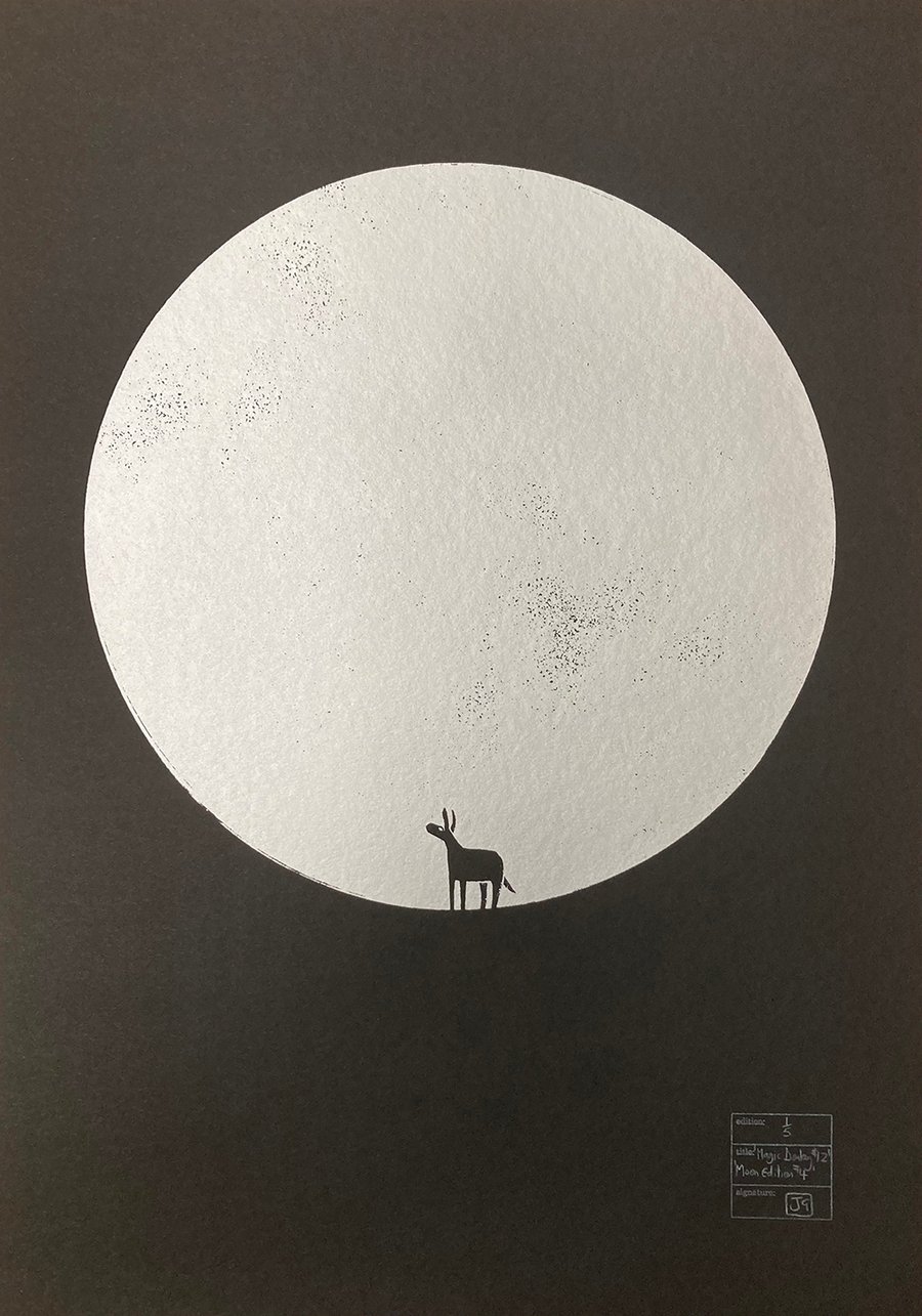 Magic Donkey No.12 (Moon Edition No.4) A2 one-colour screen-print