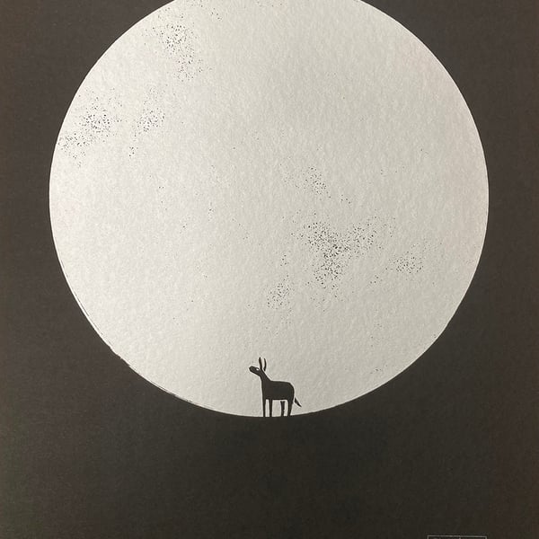 Magic Donkey No.12 (Moon Edition No.4) A2 one-colour screen-print