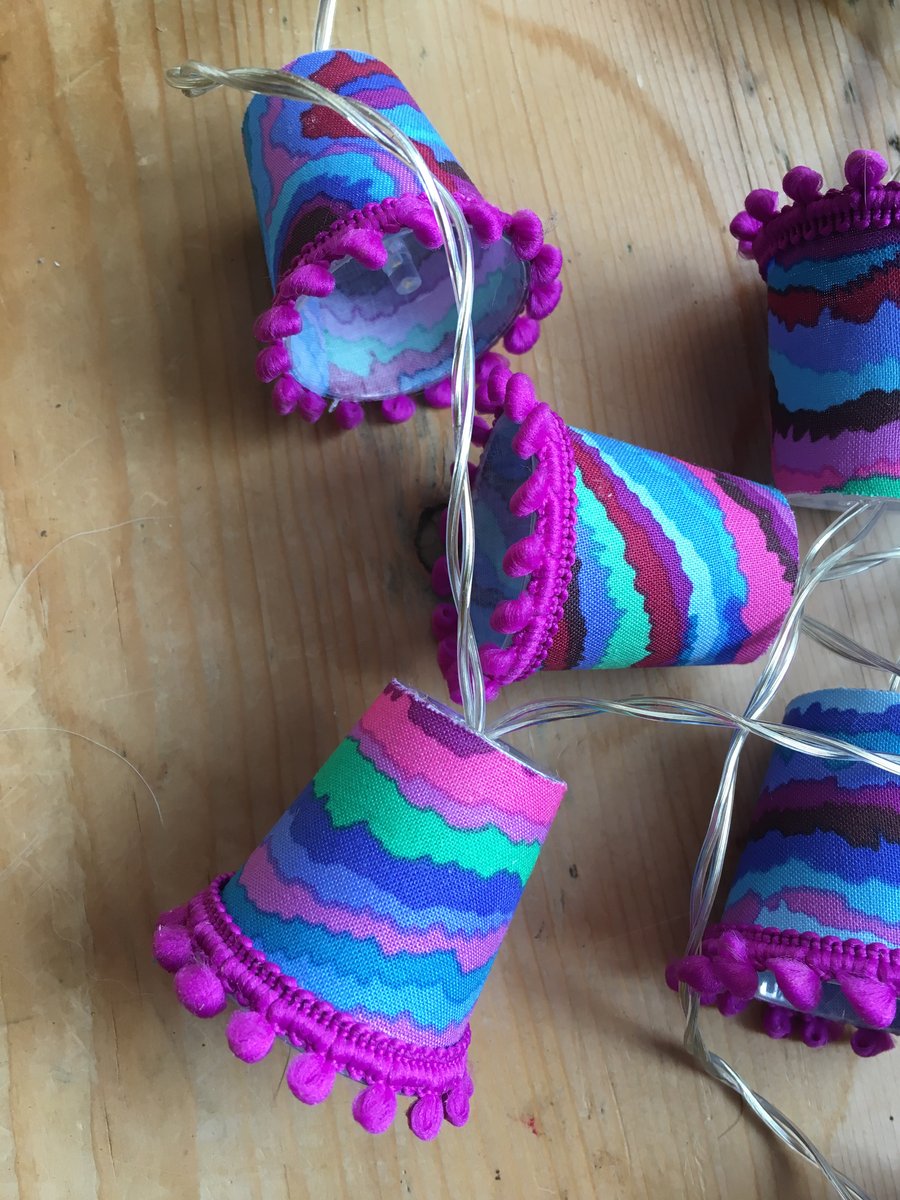 Upcycled Mini Lampshade Fairy Lights - Kaffe Fassett - Jupiter