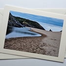 Broad Haven South Beach and Church Rock Blank Photographic Card Size 7" x 5"