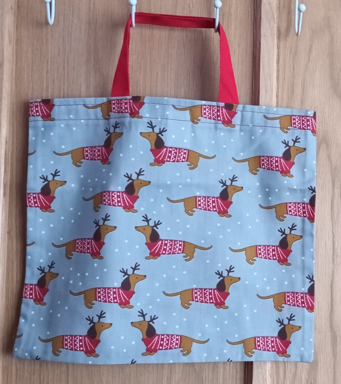 Large Christmas Dachshund, Reusable Gift  Bag. With Free Delivery