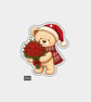 Unique Funny Christmas Gift Tags For Adults, 6pk - Cute Teddy Bear & Roses