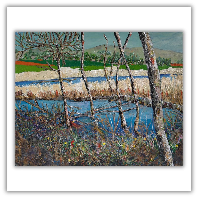 Original landscape painting - Scotland - Kinnordy - acrylic - ready to hang 