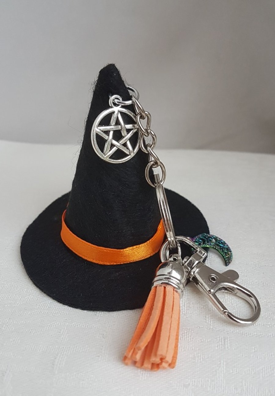 Gorgeous Black Witches Hat Bag Charm.