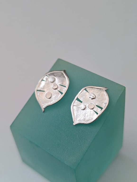 Sterling Silver Honesty Seed Pod Earrings - Little Studs