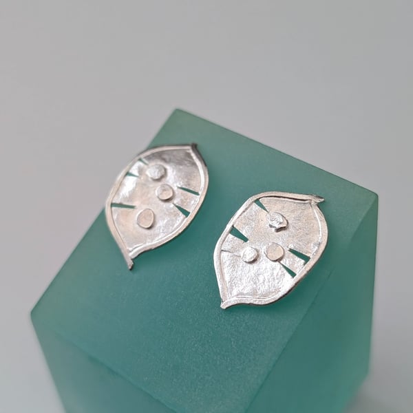 Sterling Silver Honesty Seed Pod Earrings - Little Studs