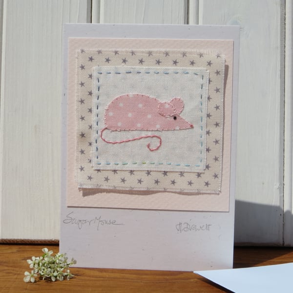 Sugar Mouse! hand-stitched card for the young (or young at heart!)