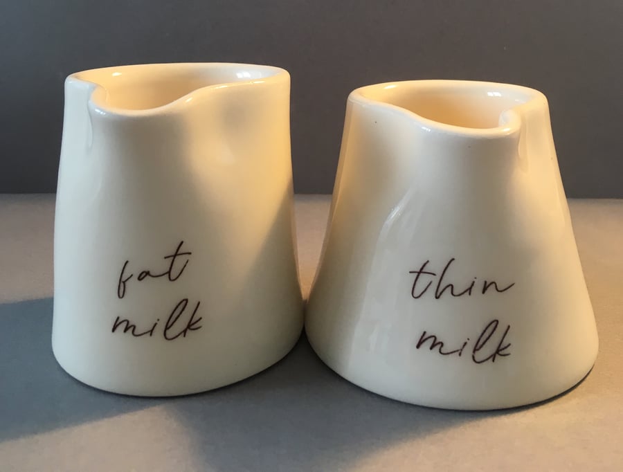 2 x Ceramic pourers. Handmade pottery. Handmade. Jug.