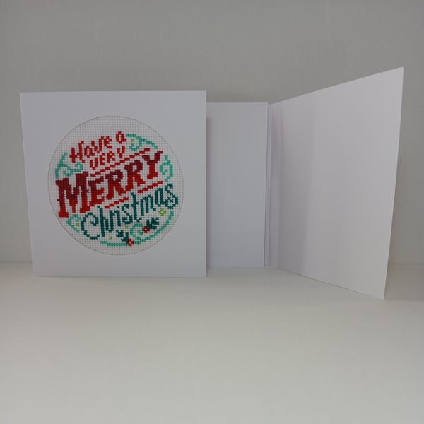 Embroidered “Merry Christmas” Design - A Cozy Keepsake for the Holidays