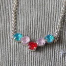 Laguna Delite, Lavender Delite and Light Siam Adjustable Swarovski Chain Necklac