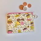 Coin purse cute children print pink