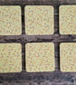 Yellow Spotty Handmade Decoupage Coasters set of 6