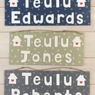 Personalised Hanging Welsh Family Door Sign 