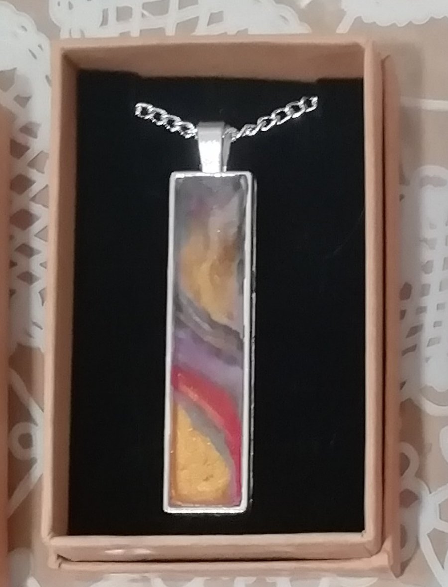 Marble clay glass pendant 