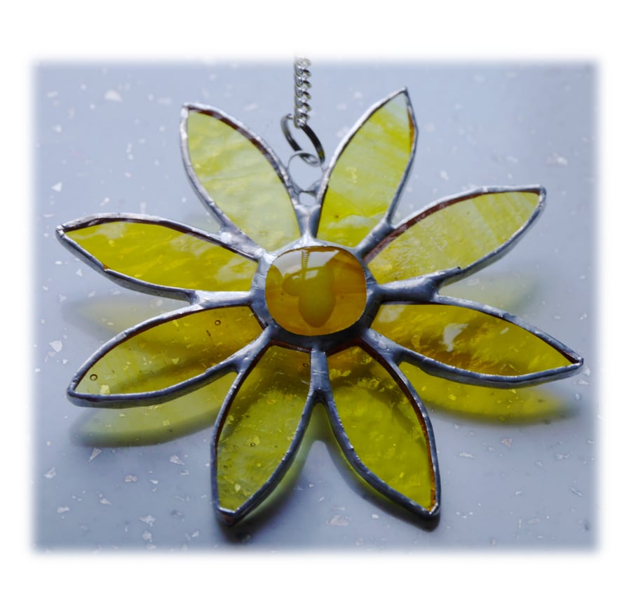 Sunflower Suncatcher Handmade Stained Glass 046