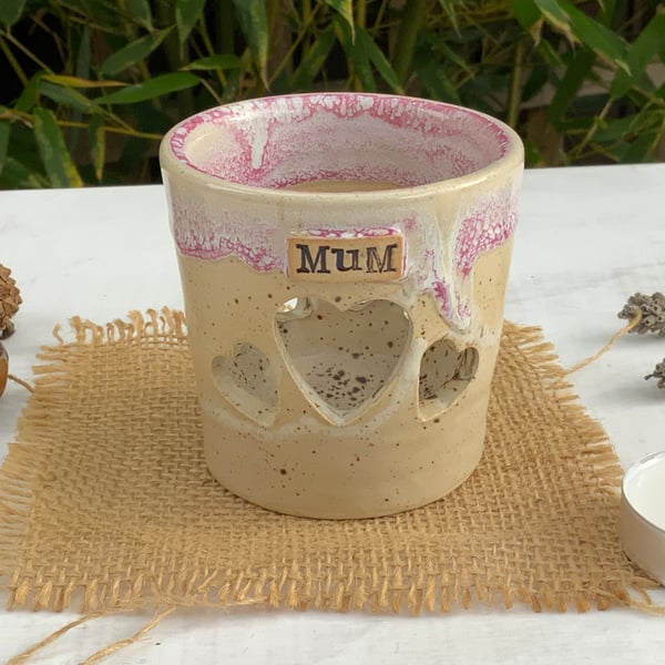 Mum Heart Tealight Holder 