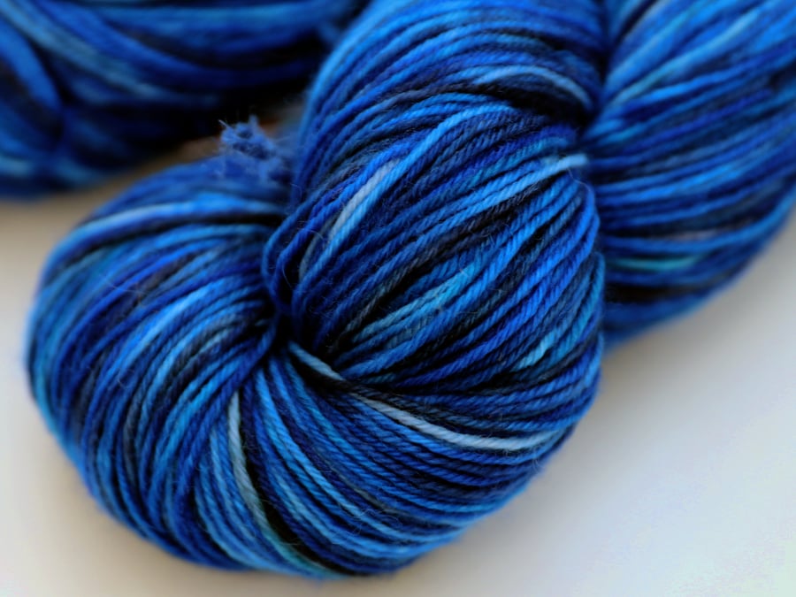 SALE: Winter Night - Superwash wool-nylon 4-ply weight yarn