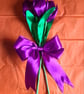 Beautiful Trio of Pinky-Purple Ribbon Tulips - Purple Bow. Faux Flowers Gifts - Image 6