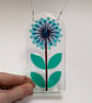 Blue Fused Glass Retro Allium Hanging - Handmade Glass Suncatcher - Image 3