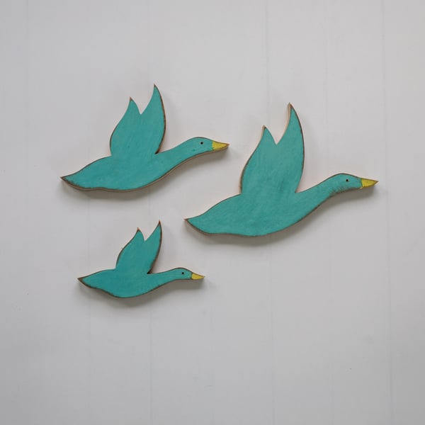 Wooden Flying Ducks (Set 3) 